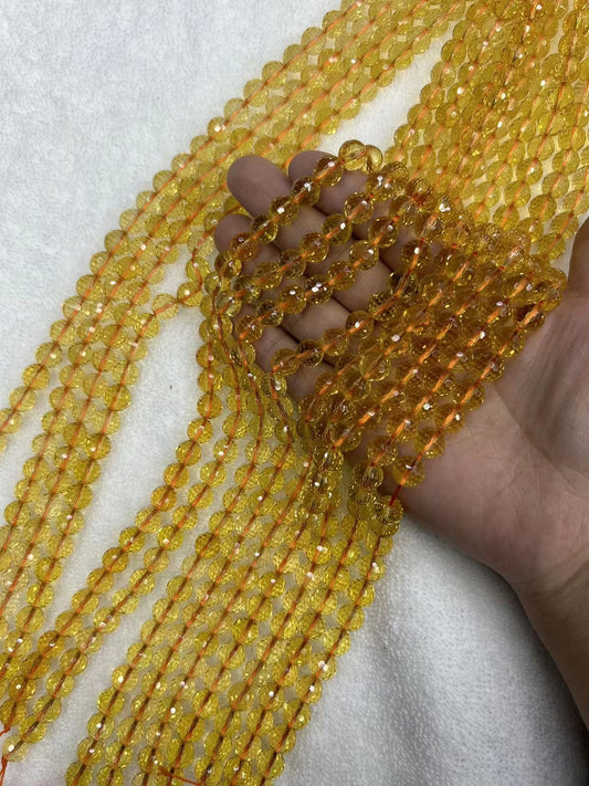 Citrine faced beads 6/8/10mm
