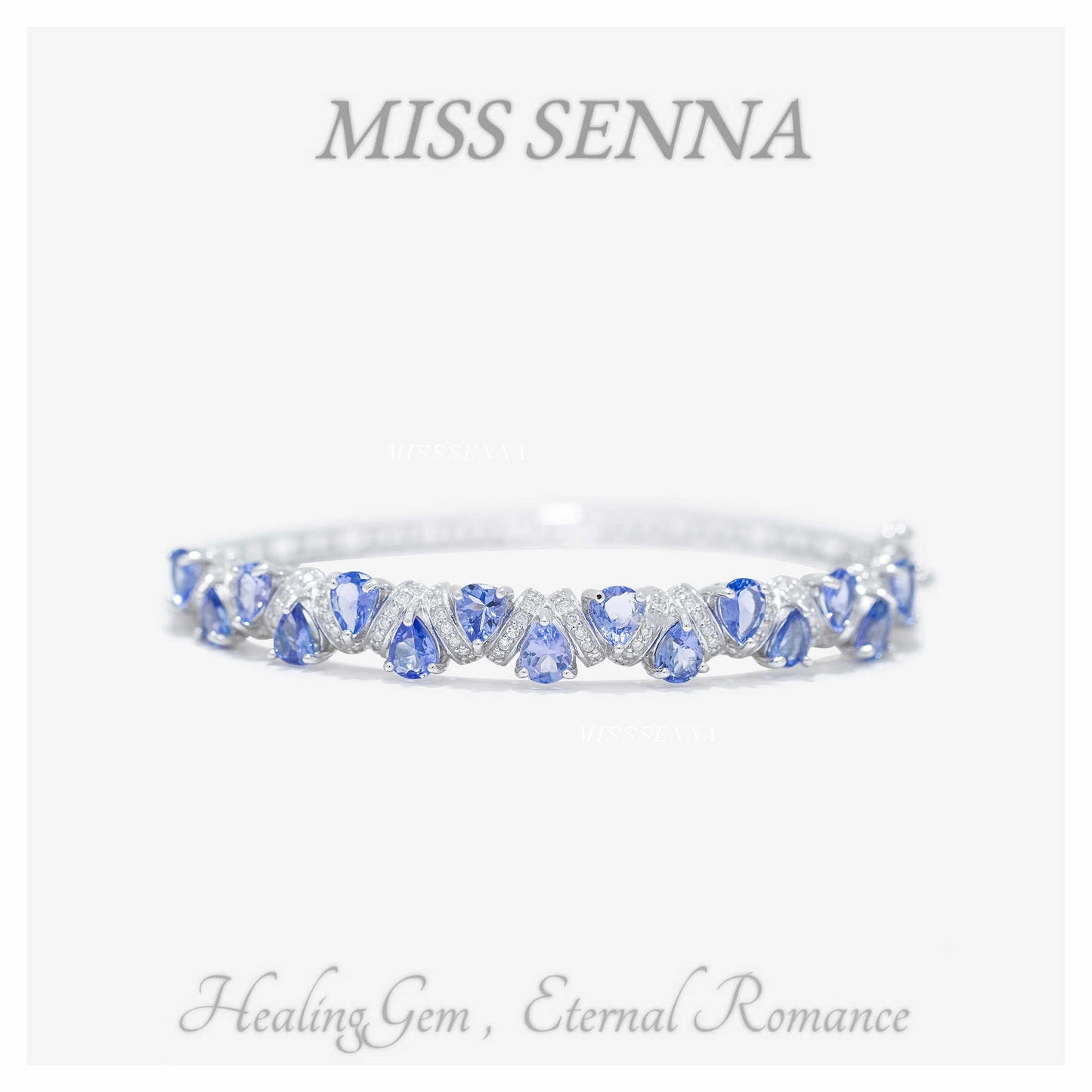 S925 Silver Natural Tanzanite Water Drop de lujo con incrustaciones de piedras preciosas