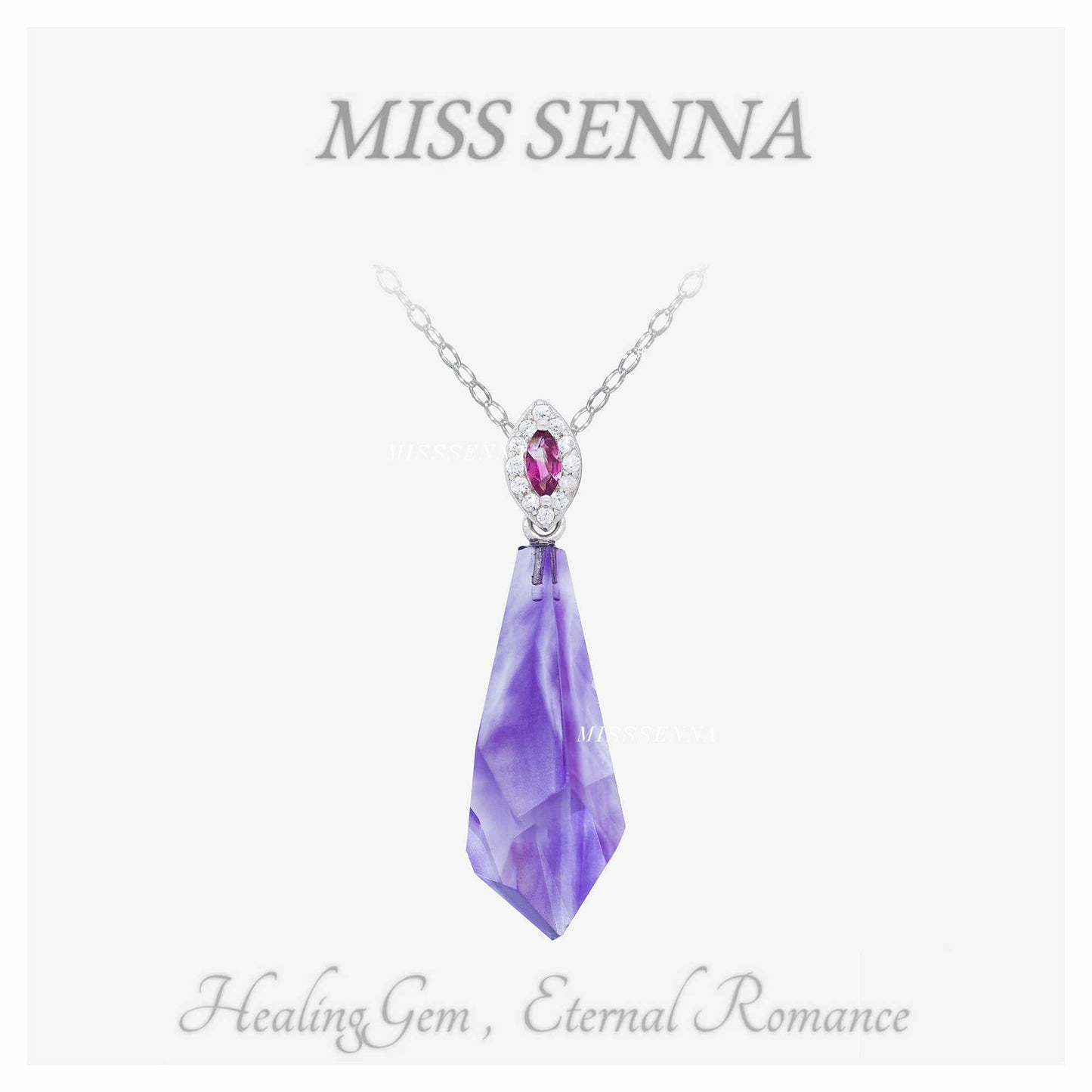 S925 Silver Natural Amethyst Rose Cut 5.5ct Collar 383