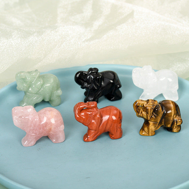 Crystal elephants Carving 1.5 inche