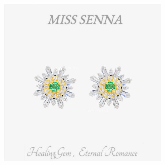 Pendientes de semental de flores de plata de colombia de plata S925