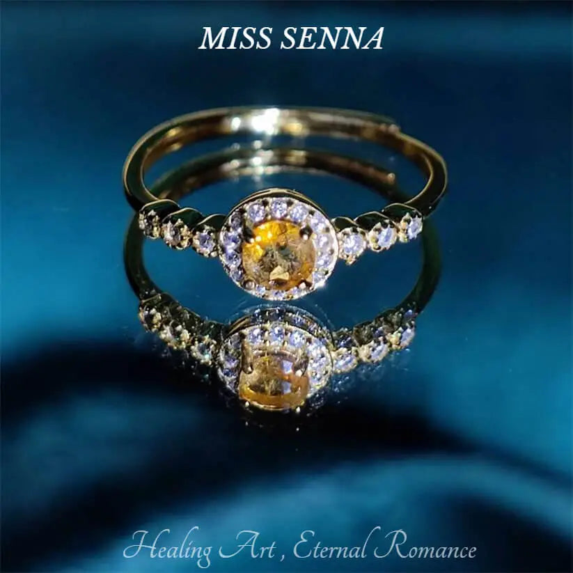 S925 Sterling Silver Natural real gemstone 18k gold plated Natural Tourmaline Colorful Classic Round Shape Cutting Ring Misssenna