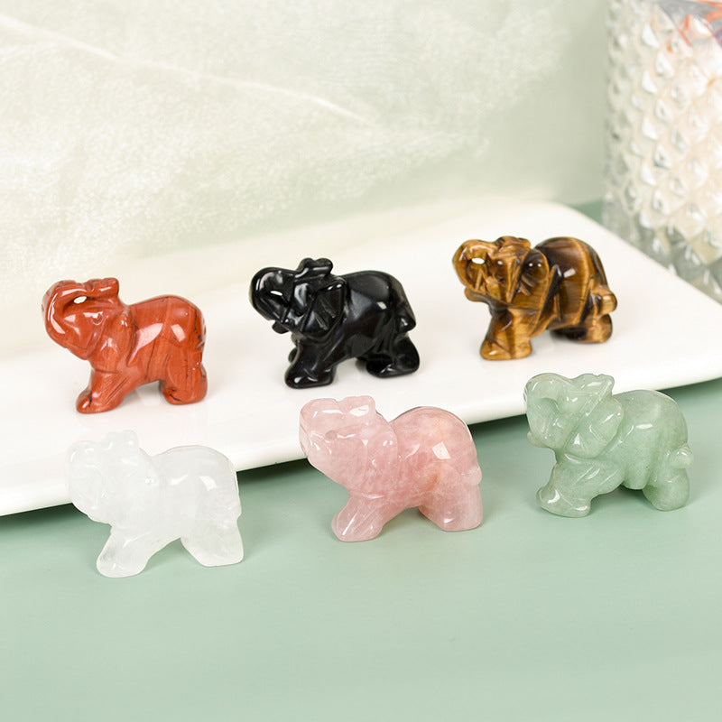 Crystal elephants Carving 1.5 inche