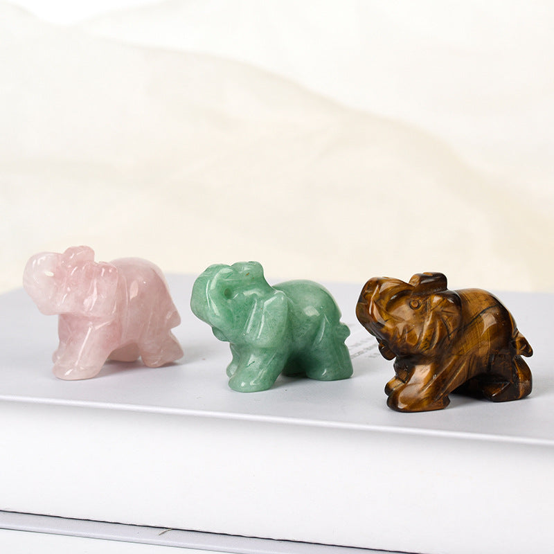 Crystal elephants Carving 1.5 inche
