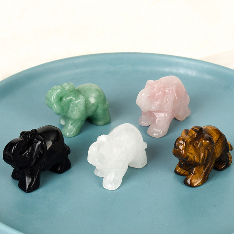 Crystal elephants Carving 1.5 inche