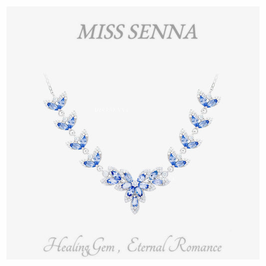 S925 Silver Natural Tanzanite Flowlace con exquisitos piedras preciosas llenas