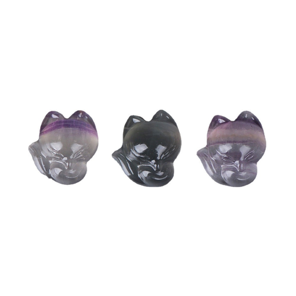 Rainbow Fluorite Mini Animal Carvings