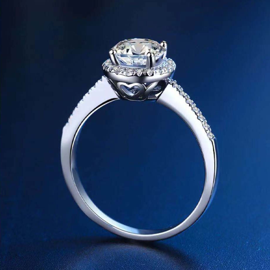 MOISSANITE Diamond Ring Hembra One Catat S925 Corona plateada Anillo de corona Pareja Joyería de moda CB2120223