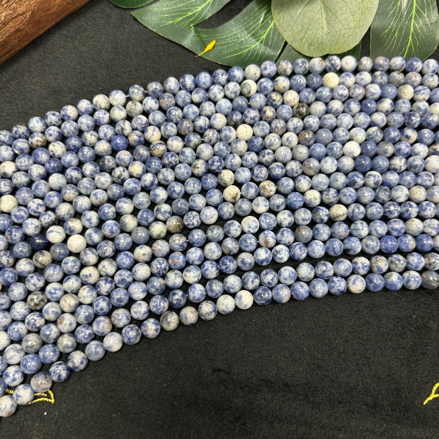 Blue Spot Beads 8mm