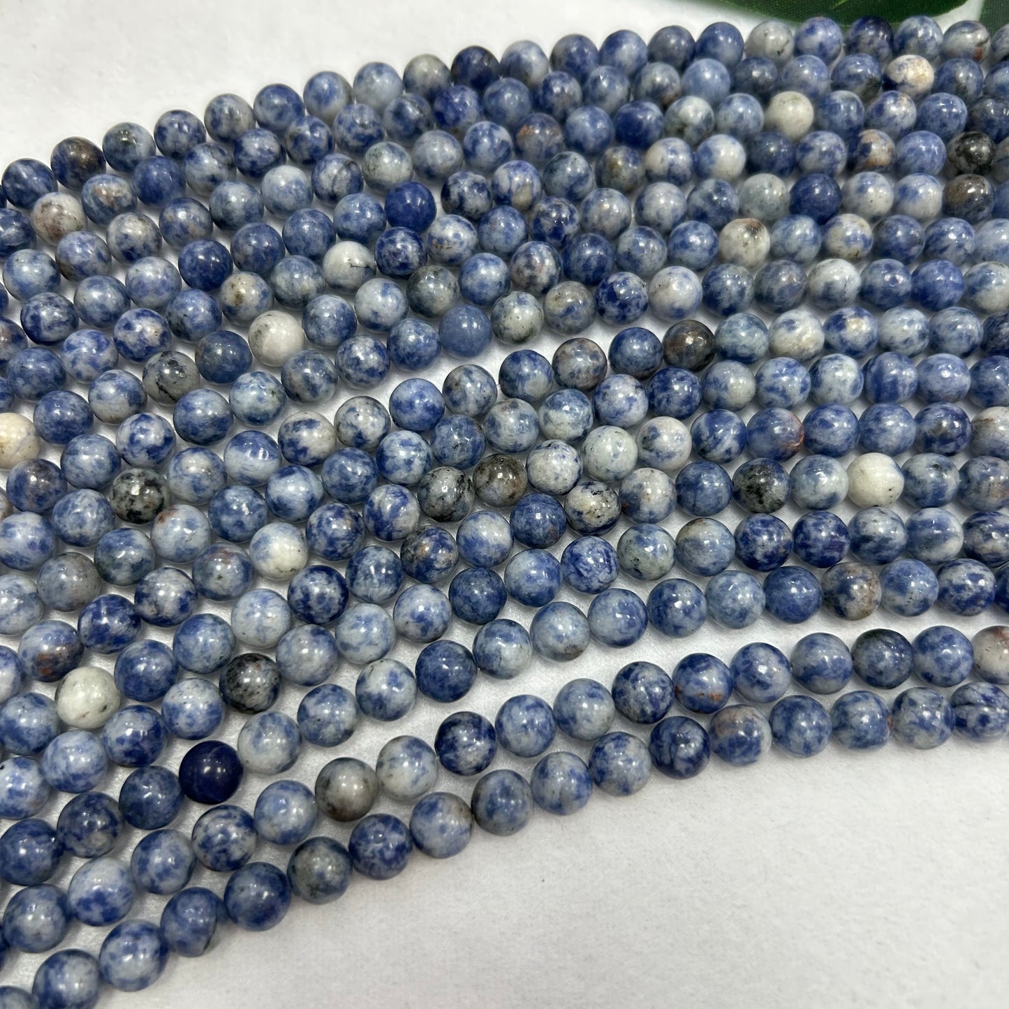 Blue Spot Beads 8mm