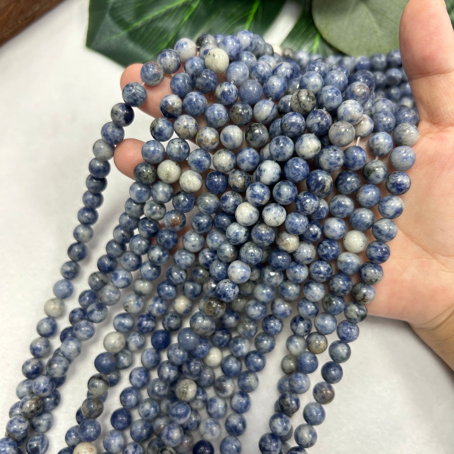 Blue Spot Beads 8mm