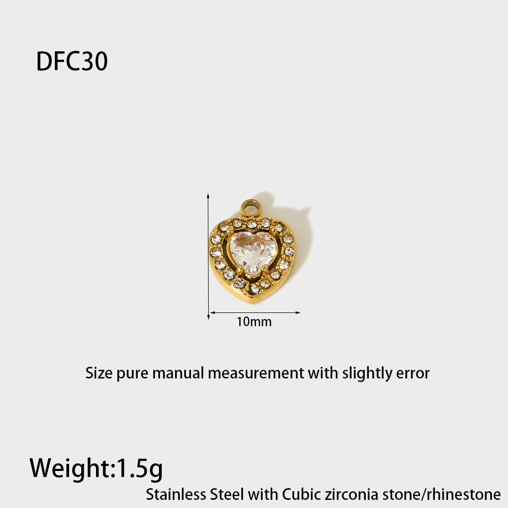 Cross-border hot sale stainless steel gold-plated zirconium octagram eye moon sun love ocean series accessories pendant