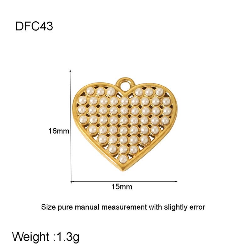 Cross-border hot sale retro personality stainless steel gold-plated pearl love western cowboy boots butterfly cross pendant