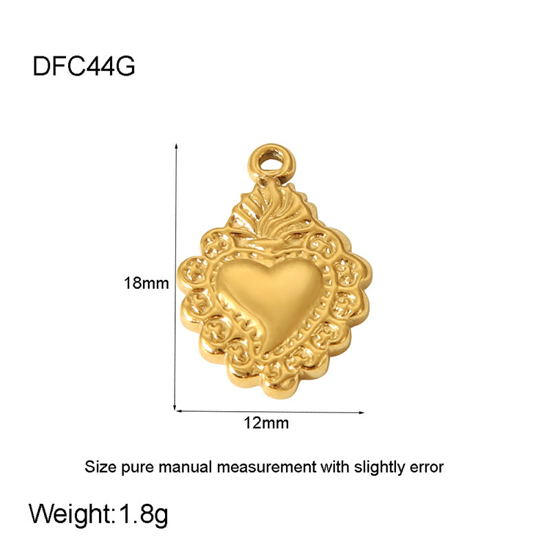 Cross-border hot sale retro personality stainless steel gold-plated pearl love western cowboy boots butterfly cross pendant