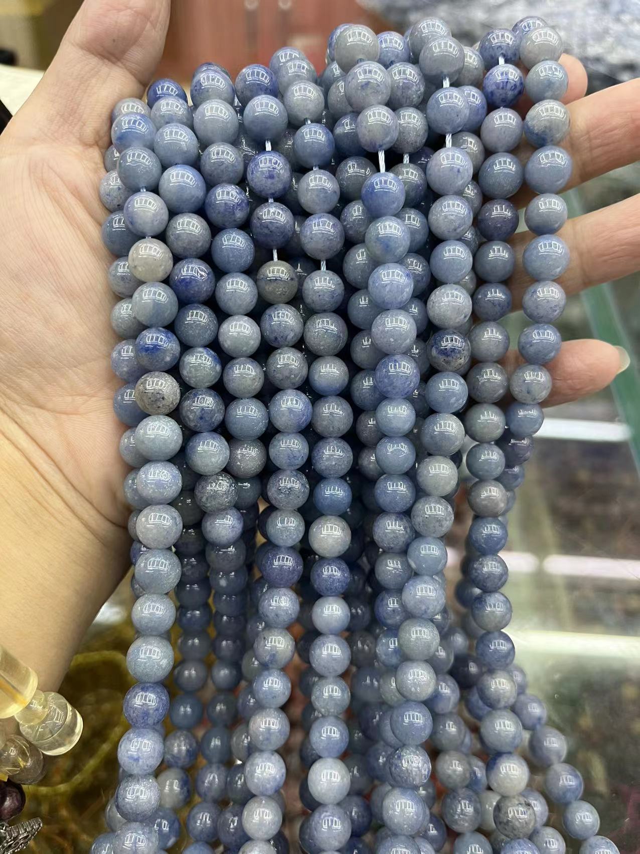 High quality blue aventurine beads, 6mm/ 8mm