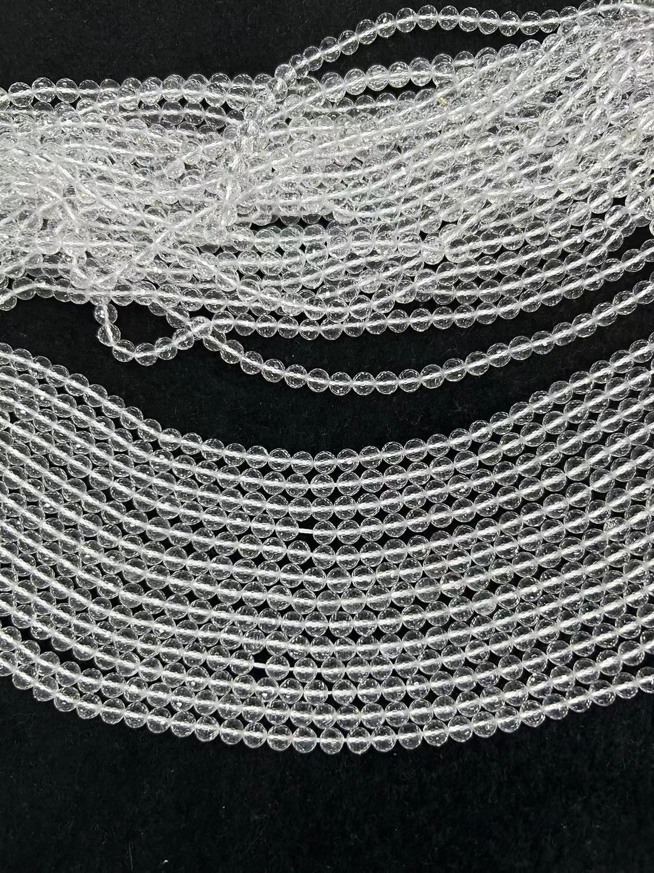 Clear quartz faced beads 6/8/10mm