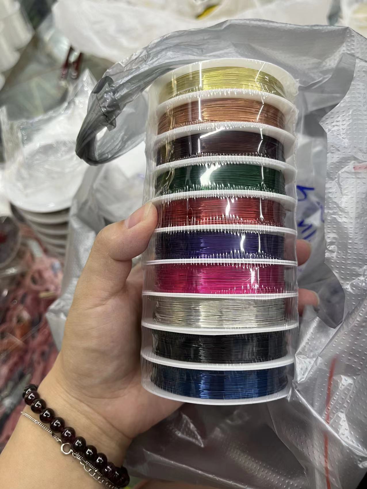 Colorful copper wire, 0.3/0.4/0.5/0.6 mm, sold by 10 rolls