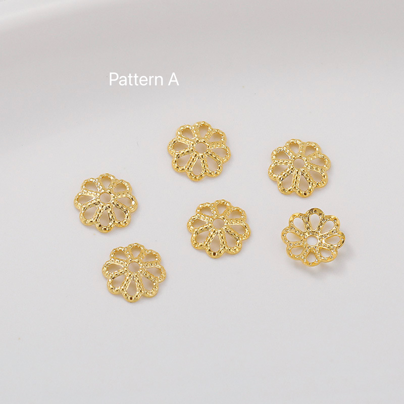 Flower spacer, 14k gold plated, high quality, sold by 50pcs