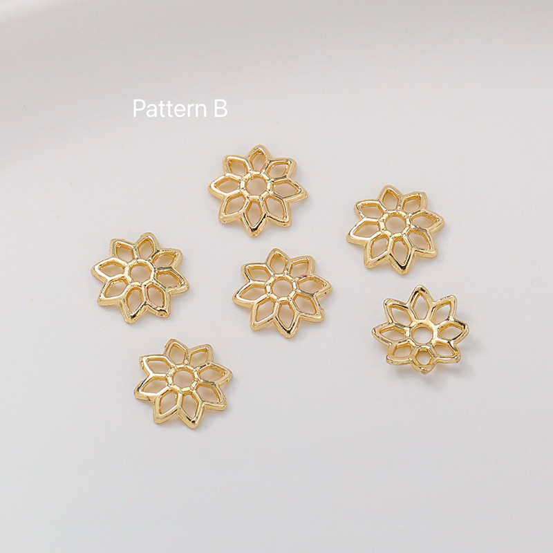 Flower spacer, 14k gold plated, high quality, sold by 50pcs