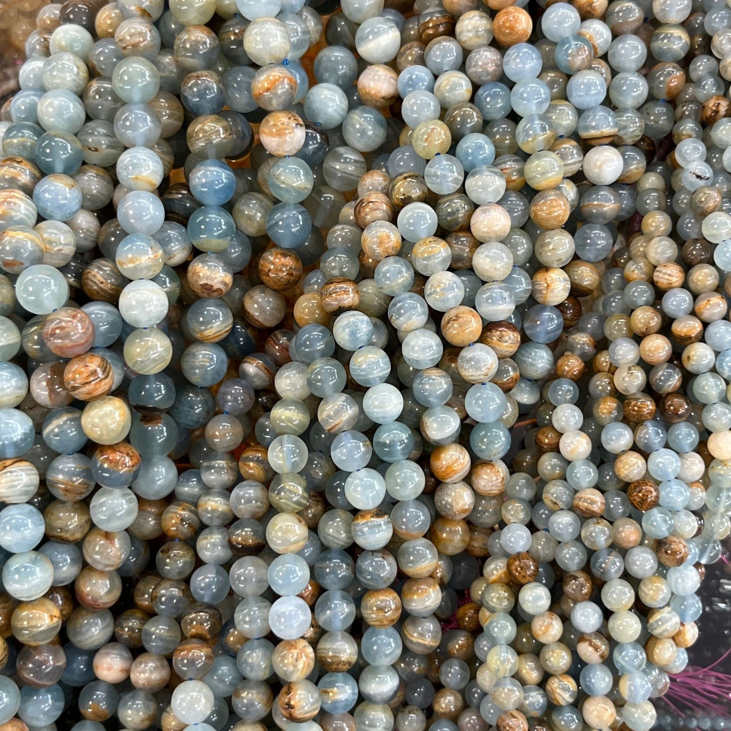 Blue Onyx Beads , 6mm/ 8mm