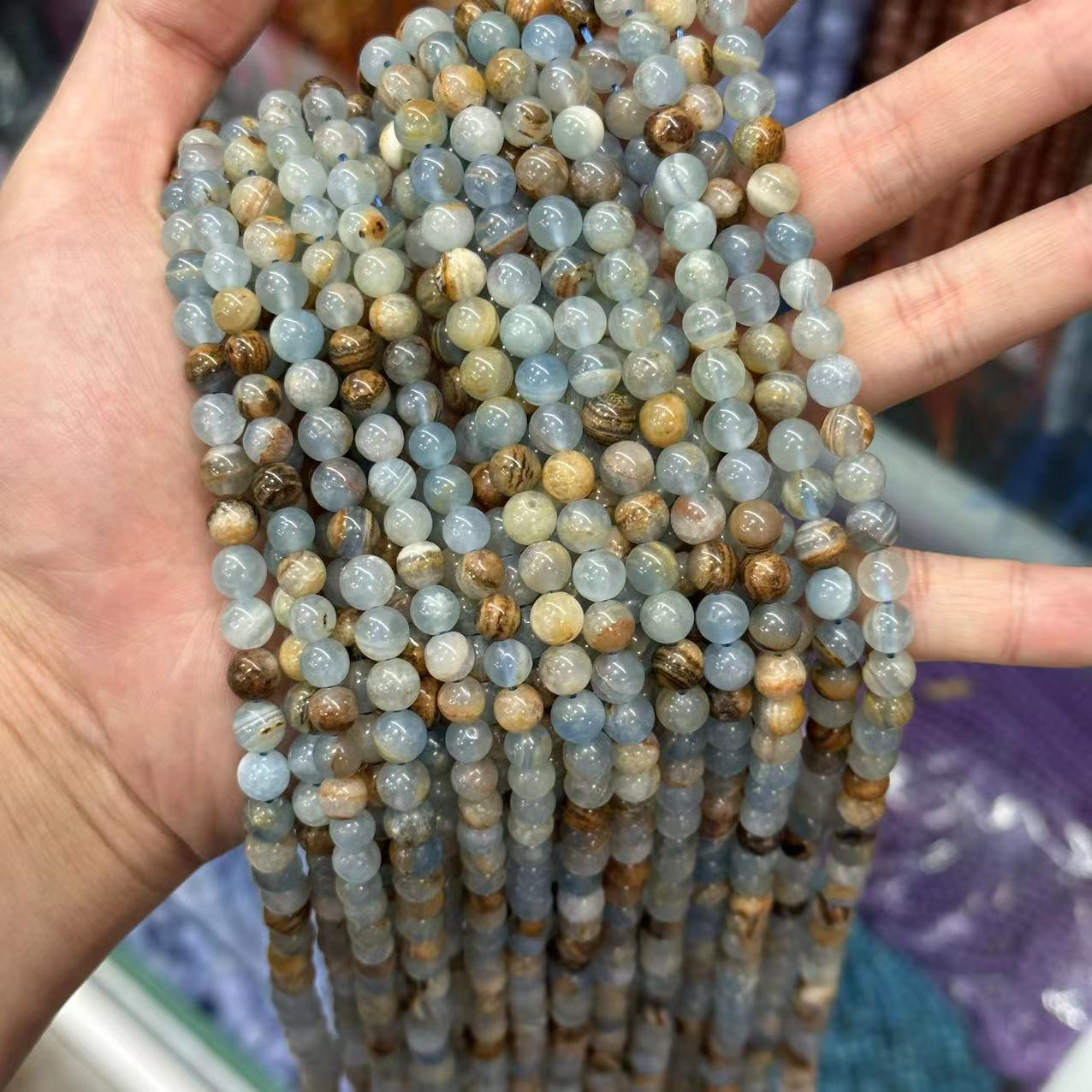 Blue Onyx Beads , 6mm/ 8mm