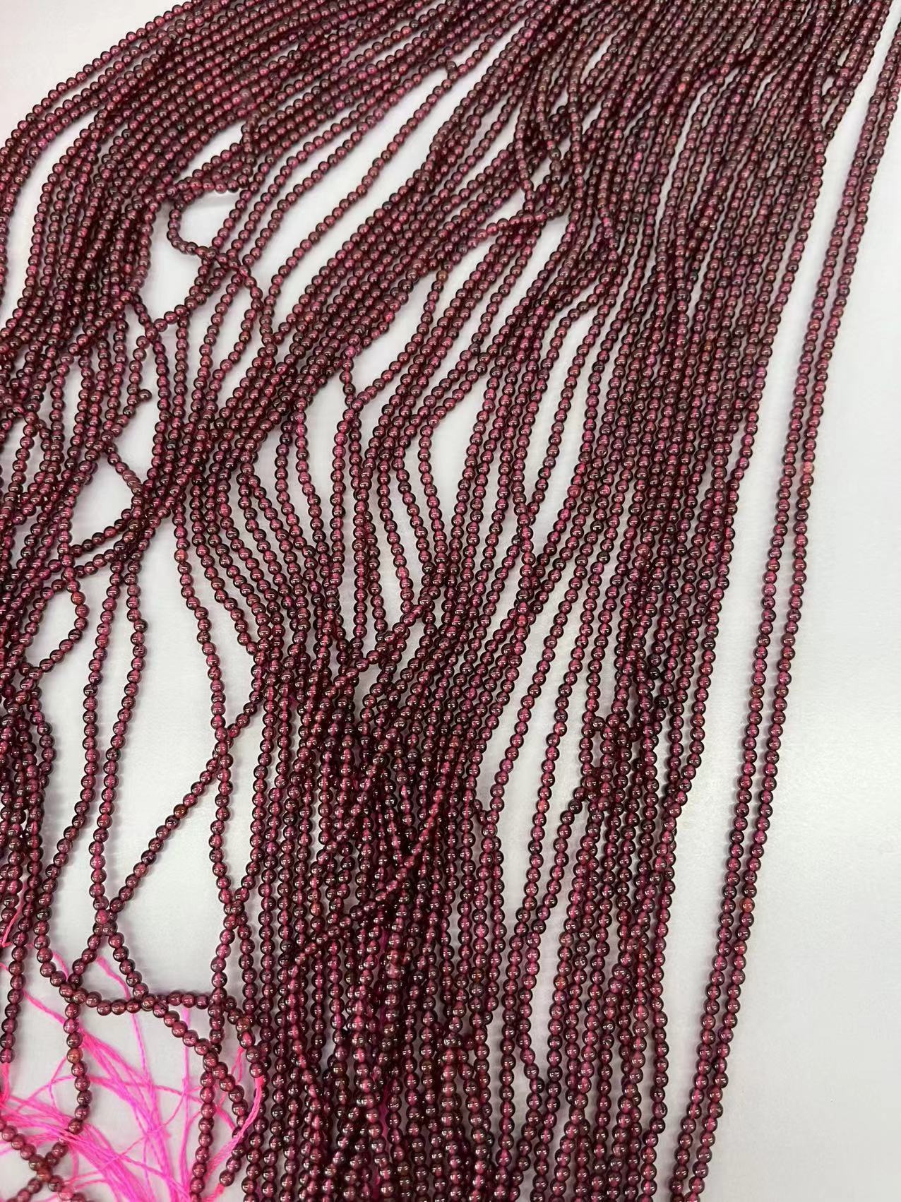 3mm garnet beads, small beads strands