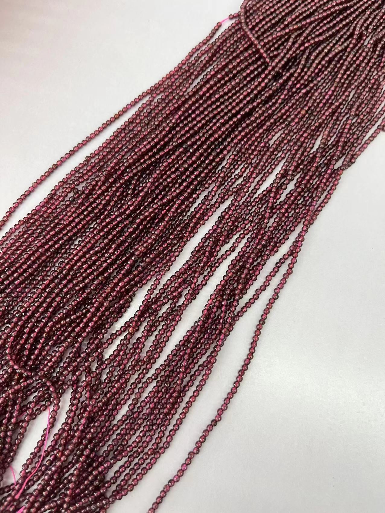 3mm garnet beads, small beads strands