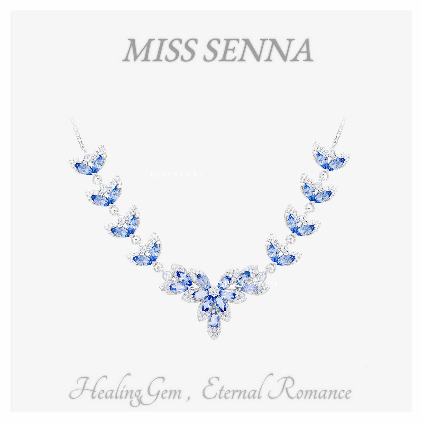 S925 Silver Natural Tanzanite Flower Necklace with Exquisite Full Gemstones