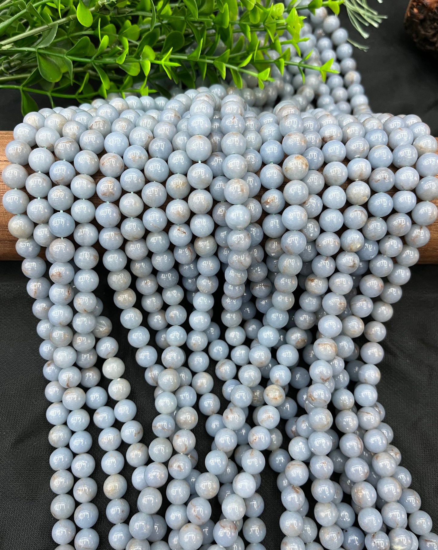 Angelite beads strands 8mm