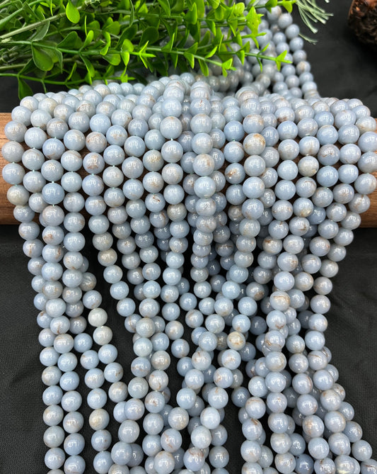 Angelite beads strands 8mm